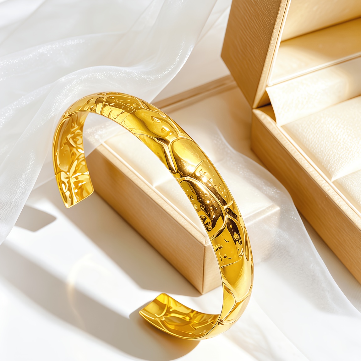 304 Stainless Steel Open Bangle, Anti-Fading & Anti-Allergic